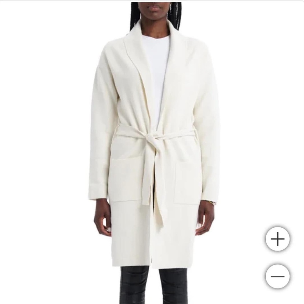 Como Vintage long belted cardigan - ivory